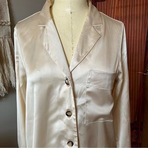 Topshop Satin Button Up Shirt
